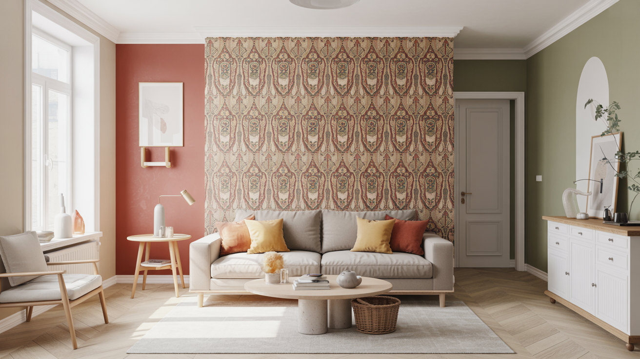 malning tapetsering red